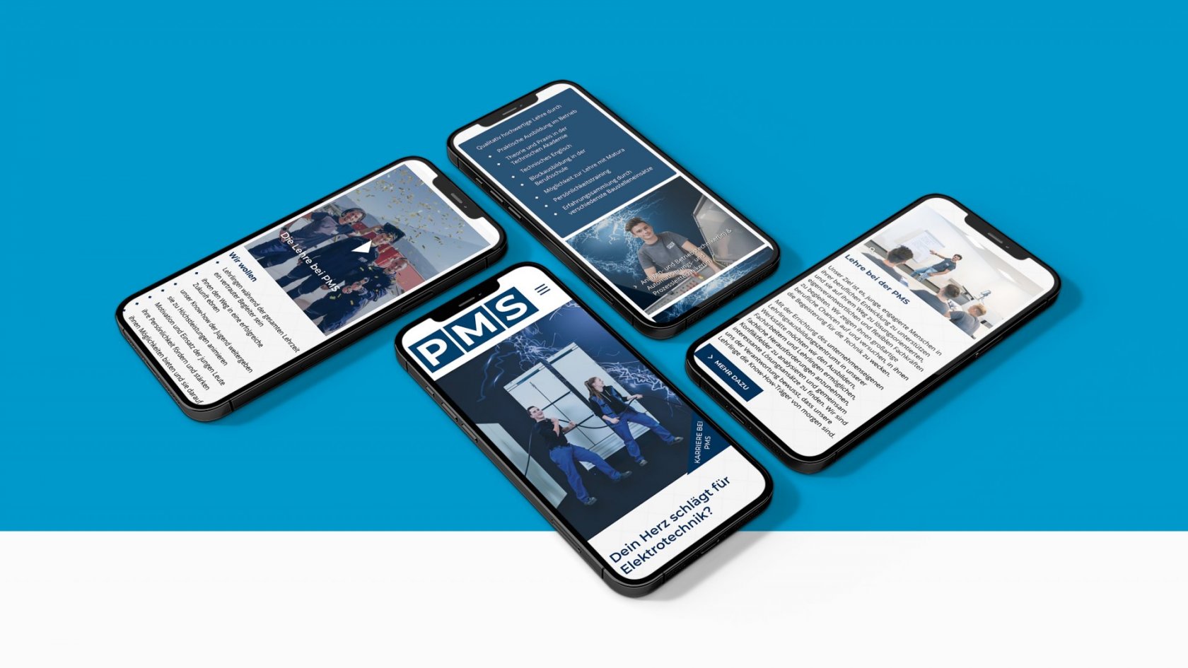 PMS Handy Mockups - Seite "Lehre" - pixelpoint