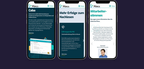 Vorschau mobiles Design der neuen Plincs Website von pixelpoint