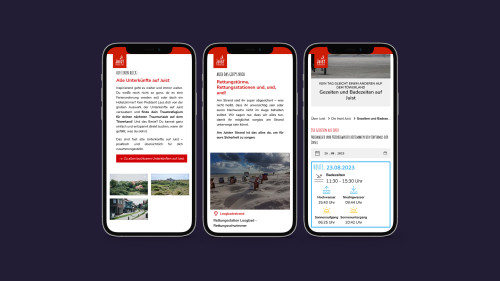 Mockup der pixelpoint Website für Juist
