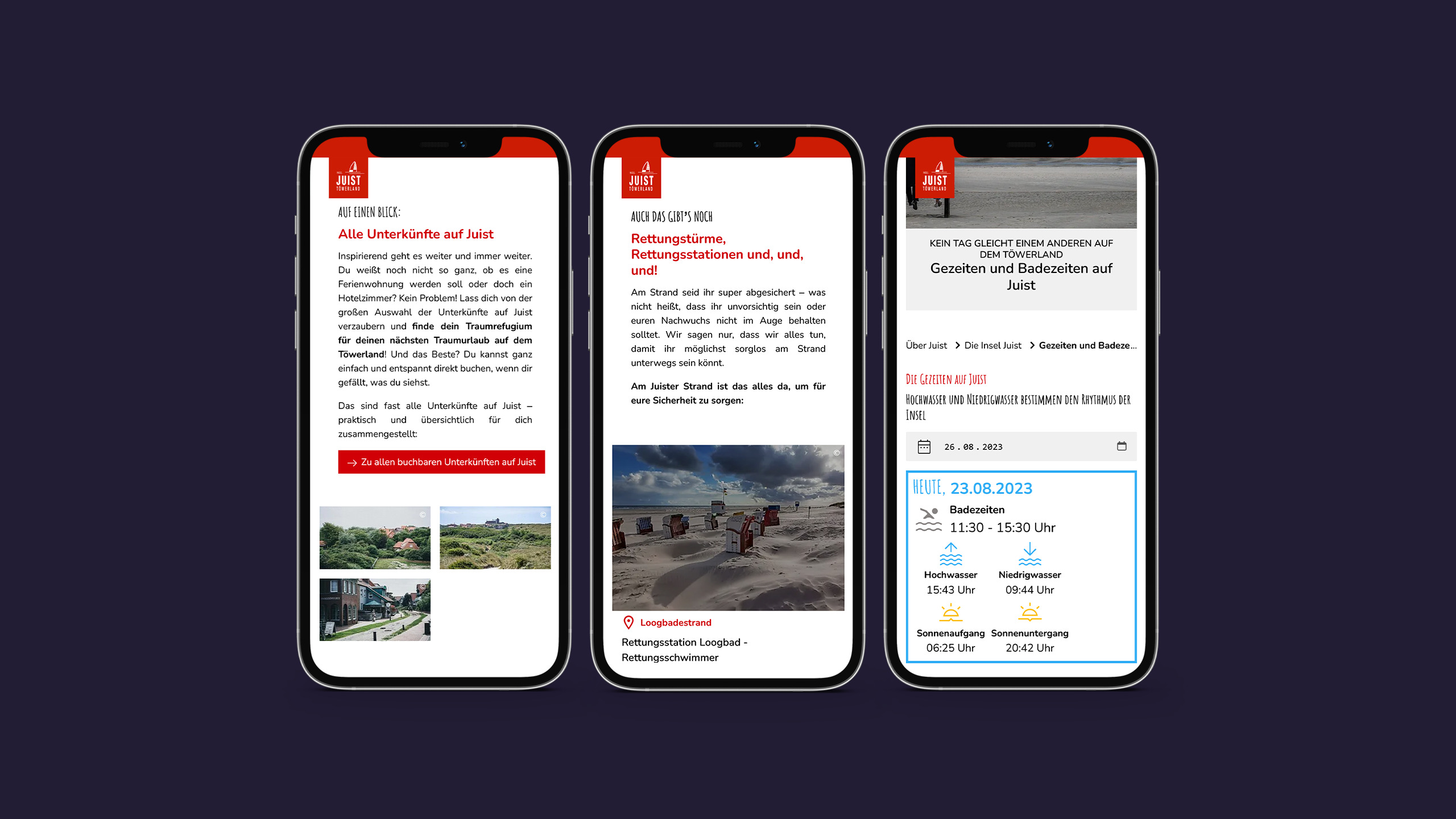 Mockup der pixelpoint Website für Juist