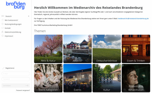 Screenshot der neuen Website von Brandenburg
