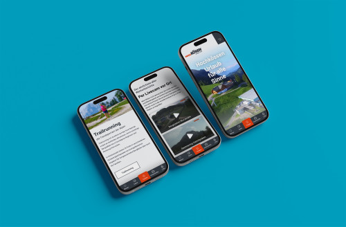 iPhone Mockups mit dem neuen Design der skisport.com