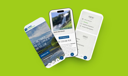Mobiles Screendesign für die neue Website vom Lenk Simmental