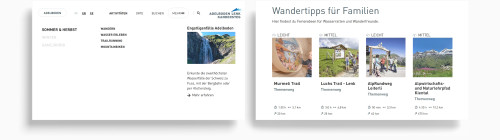 Screenshots der Website von Adelboden Lenk Kandersteg