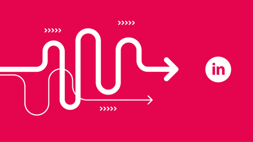 Content-Marketing-Strategie für LinkedIn im B2B-Marketing: Weißer Pfad führt zum LinkedIn-Logo
