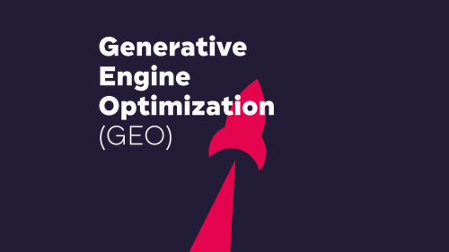 Illustration einer Rakete mit dem Schriftzug 'Generative Engine Optimization (GEO)'